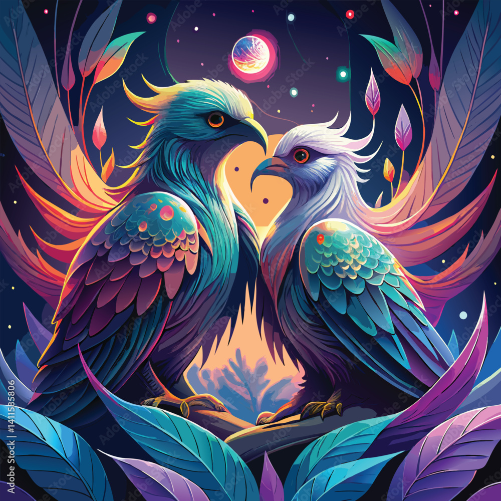 Obraz premium vector illustration of an abstract bird