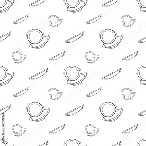 kitchen utensil pattern. kitchenware seamless pattern. doodle kitchen background