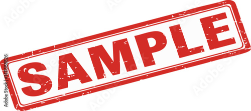 Red Sample Stamp Illustration on White Background