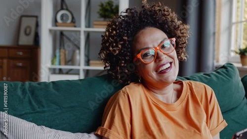 The Happy Woman with Glasses