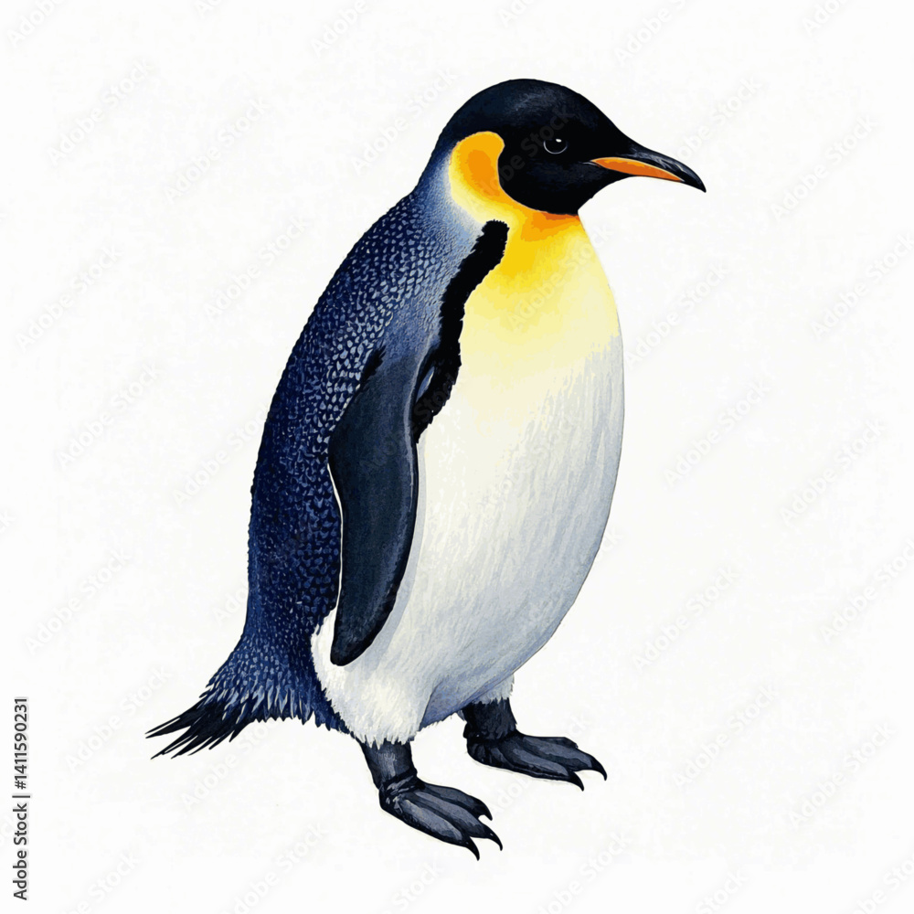 Fototapeta premium Tuxedo tides penguin isolated watercolor vector illustration svg
