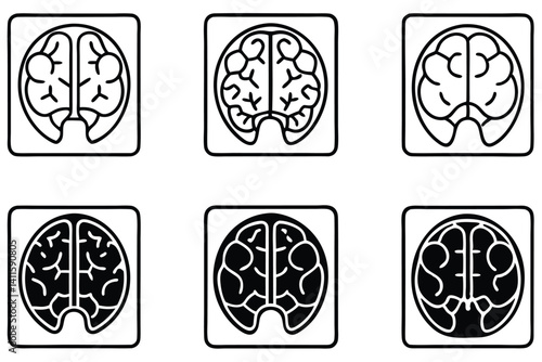 mri scan image line art abstract medical illustration