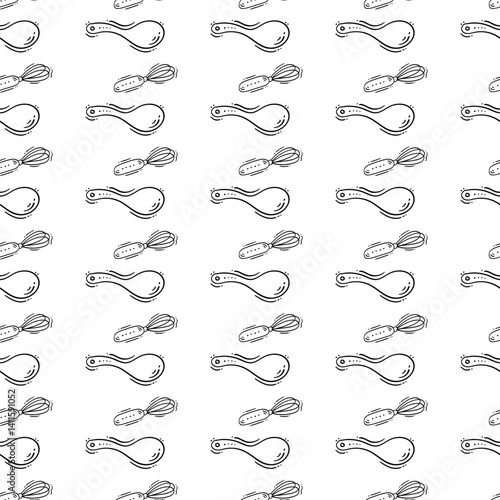 kitchen utensil pattern. kitchenware seamless pattern. doodle kitchen background