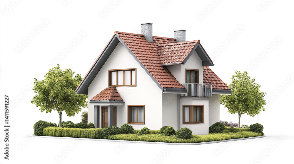 charming house with red roof and lush garden creates welcoming atmosphere charming house with red roof and lush garden creates welcoming atmosphere