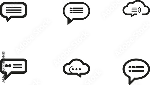 Speech and Messaging Icons: Digital Communication Symbols