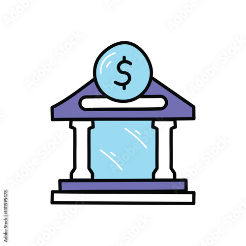 Bank Deposit icon vector stock illustration
