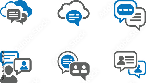 Speech and Messaging Icons: Digital Communication Symbols