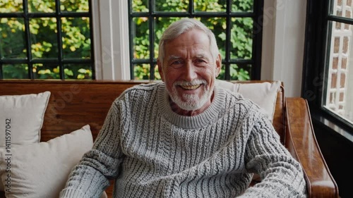 The Elderly Man Smiling