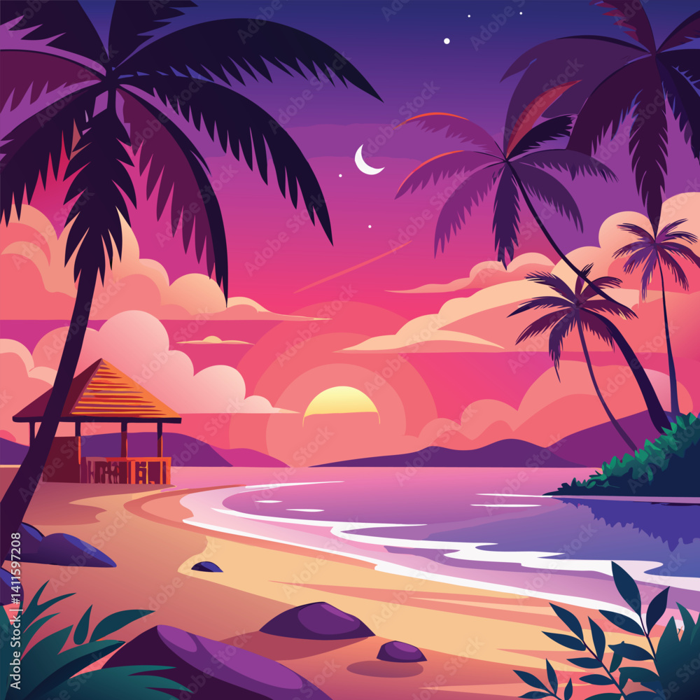 tropical beach with palm trees tropical beach with palm trees