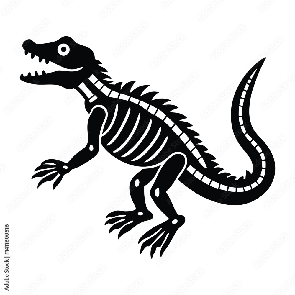 Fototapeta premium cool detailed design of a skeleton crocodile.