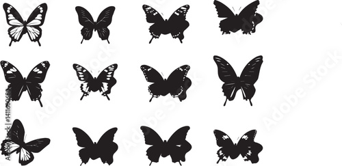 Collection of Various Butterfly Silhouettes