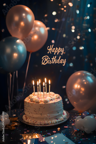 Happy Birthday design templates and background. AI generative.