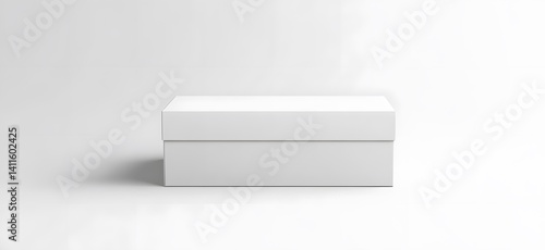 Wallpaper Mural Minimalist white shoe box on plain background with soft shadows Torontodigital.ca