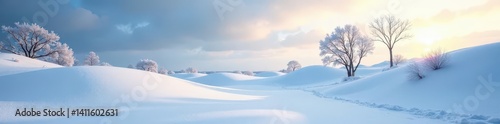Wallpaper Mural Deep snow drifts, skeletal trees on horizon Stark winter beauty , snowy, calm, frozen Torontodigital.ca