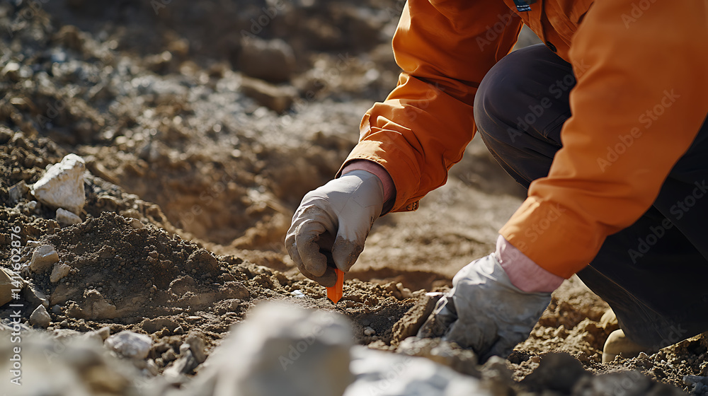custom made wallpaper toronto digitalGeologist conducting field tests to measure the lithium content of soil samples from the mining site. Featuring field testing