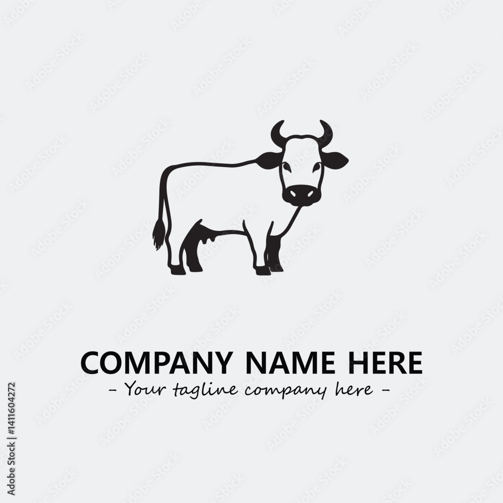 Cow illustration black and white for logo company vector image
Cow illustration black and white for logo company vector image