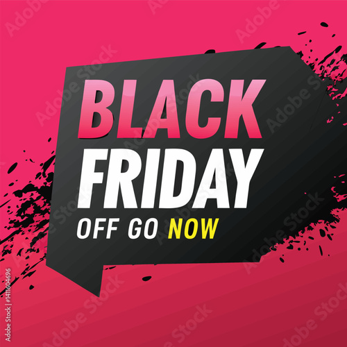 Black Friday typography banner. Black Friday modern linear typography text illustration isolated on black background. Design template for Black Friday sale banner.