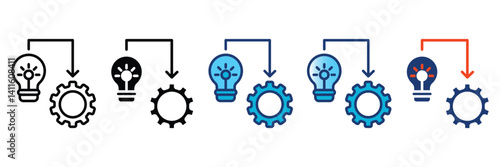 Implementation Icon Set Multiple Style Collection