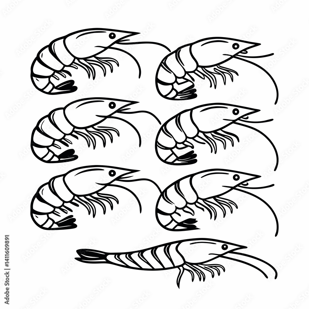 shrimp vector illustration icon shrimp vector illustration icon