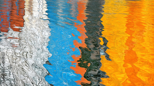 Abstract poolside reflections, blue rippling water patterns, geometric summer background. 