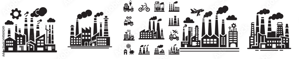 Fototapeta premium vector icon industrial factory silhouette