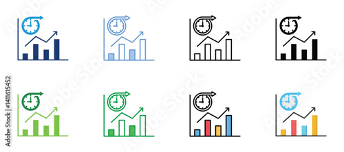 Prolonged Icons Set Vector Multiple Style Collection