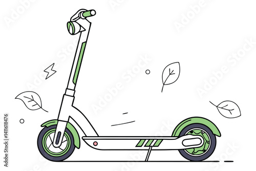 Minimalist Electric Scooter Vector Illustration Promoting Eco Friendly Transport And Green Mobility