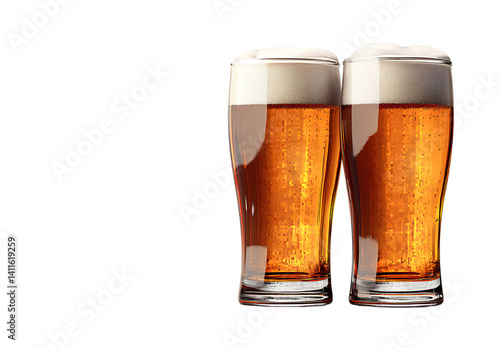 Wallpaper Mural  Two glasses of beer clinking together, isolated on a transparent background png Torontodigital.ca