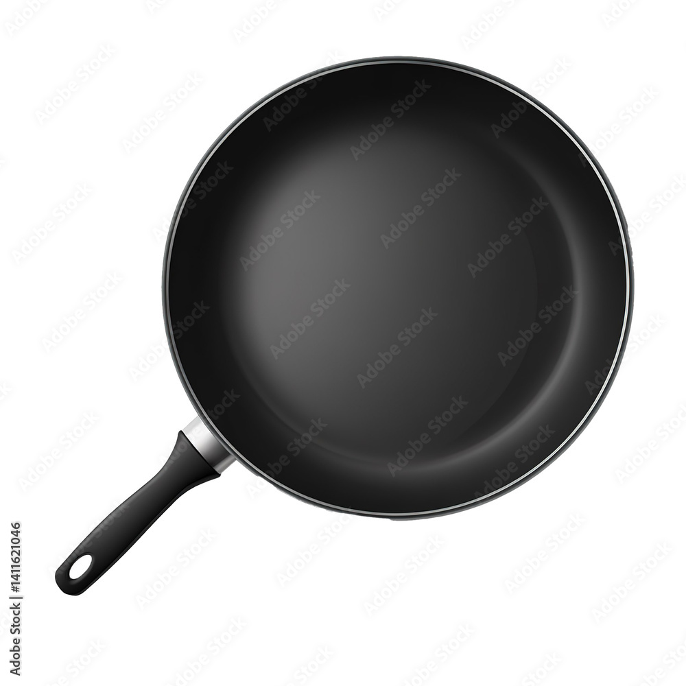 A non-stick frying pan, modern kitchen tool, isolated on white background. A non-stick frying pan, modern kitchen tool, isolated on white background.