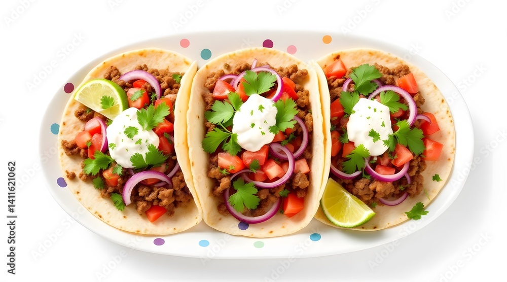 Delicious Ground Beef Tacos with Toppings Delicious Ground Beef Tacos with Toppings