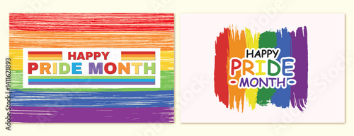 Pride month love is love social media post and  banner design with colourful rainbow scrabble vector file