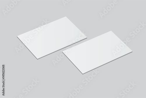 Vector Modern rectangle business card or credit card mockup. Realistic template design for presentation branding identity, corporate, advertising, personal, stationery, sticker, sheet, label, banner

