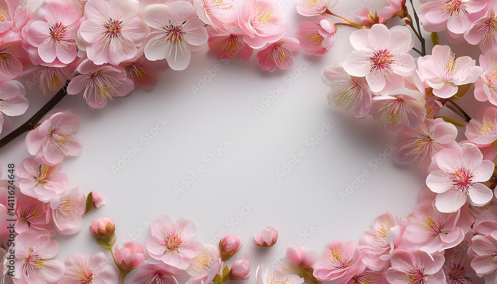 Obraz premium 八重桜のフレーム