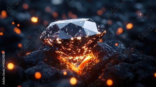 Sparkling diamond unearthed from fiery volcanic rock