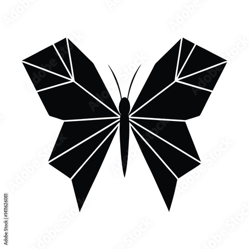 Geometric Butterfly Design in Black and White