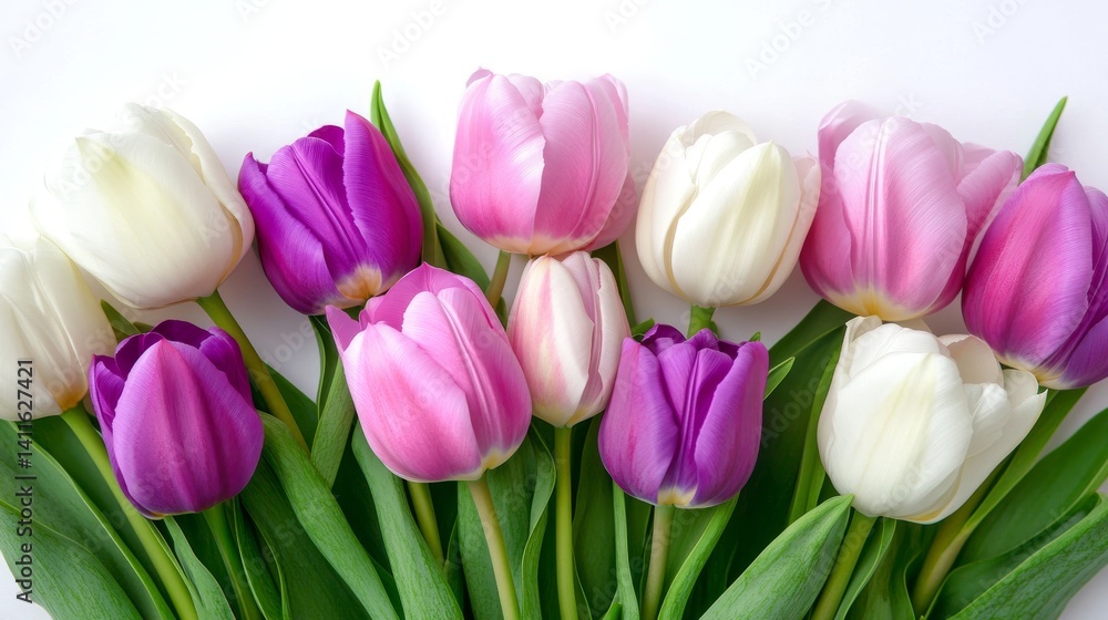 Pink tulips on a pink background. Colorful tulips border. Spring flowers frame. Beautiful spring flower bouquet. Happy Women's Day, Mother's Day, and Valentine's Day. Copy space for text, top view. Pink tulips on a pink background. Colorful tulips border. Spring flowers frame. Beautiful spring flower bouquet. Happy Women's Day, Mother's Day, and Valentine's Day. Copy space for text, top view.
