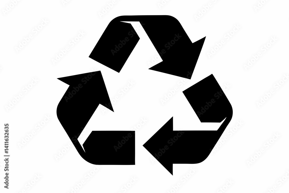 Recycling Symbol Silhouette Vector Illustration Recycling Symbol Silhouette Vector Illustration