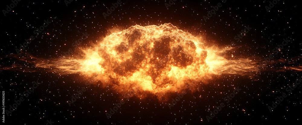 Fototapeta premium Cosmic Fireball Explosion in Space.