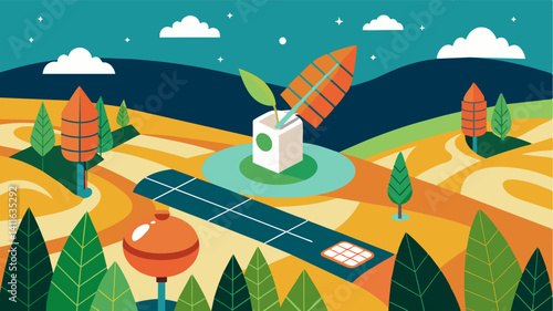 Satellite imagery used to monitor largescale crop growth and identify areas that require specific attention.. Vector illustration