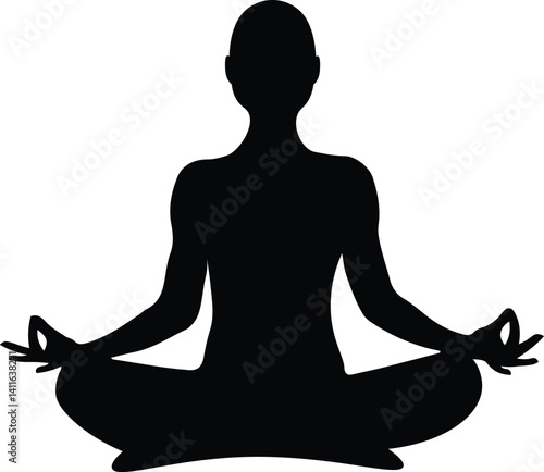 silhouette of yoga