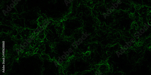 Abstract digital background with faint, glowing green electric lines and fluid. Mysterious, high-tech, and cybernetic atmosphere. Nebula-inspired void, with glowing filaments and deep.