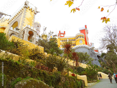 The Pena Palace, an Iconic Romanticist Castle in Sao Pedro de Penaferrim, Municipality of Sintra, Portuguese Riviera, Portugal, Europe