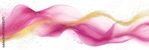 Abstract Flowing Pink and Gold Design