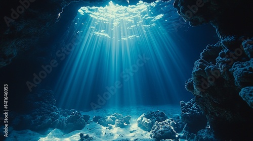 Sunlight streams through underwater cave (2)