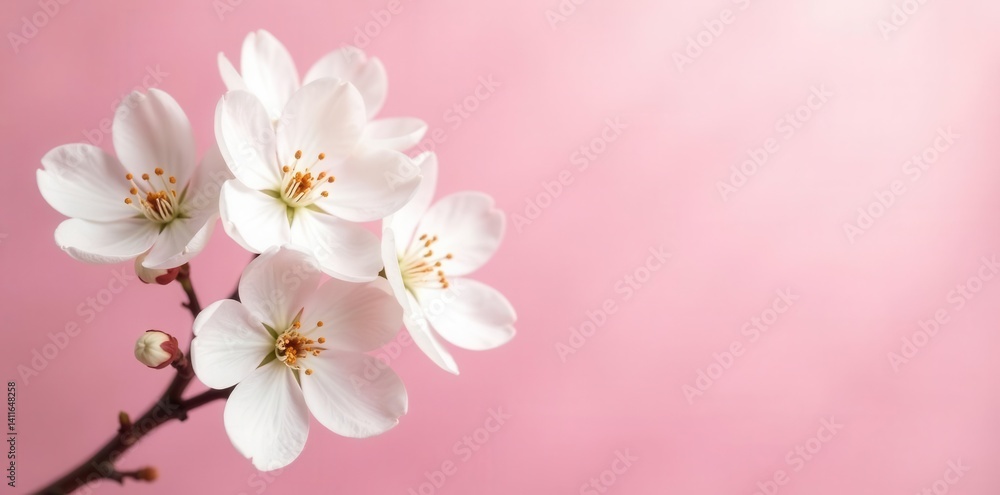 Delicate white blossoms on soft pink backdrop, flower background, wedding Delicate white blossoms on soft pink backdrop, flower background, wedding