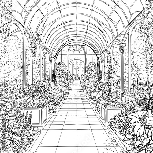 Contemporary style Research facility coloring book design, Contemporary style Research facility illustration art