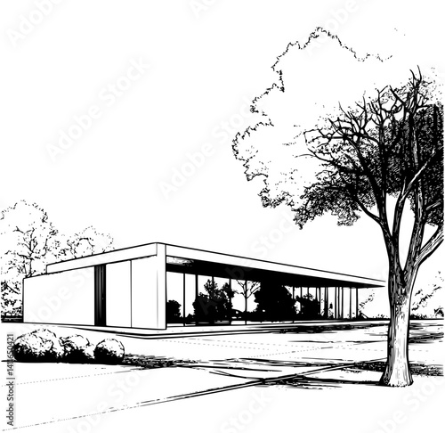 Contemporary style Recreation facility coloring book design, Contemporary style Recreation facility illustration art