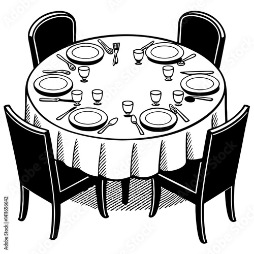 Elegant Dining Table Setup with Plates Cutlery and Glasses for Formal Events Gatherings