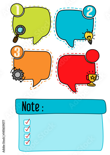 colorful speech bubbles infographic for presentation