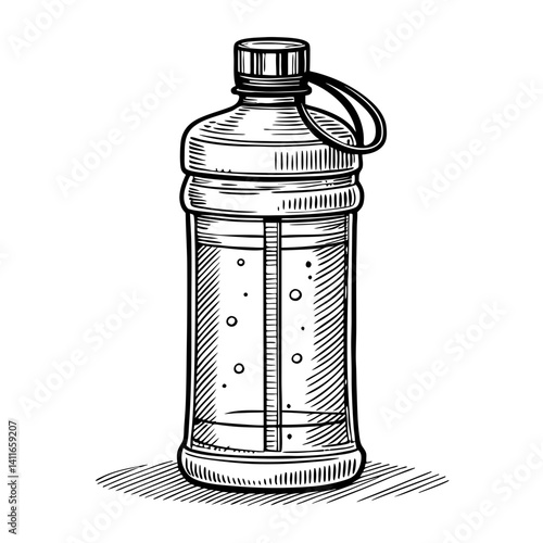 Stylish Water Bottle Illustration for Fitness and Outdoor Activities